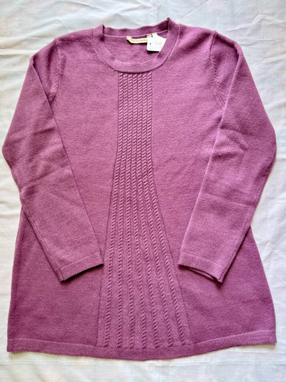 Soft Surroundings Purple Knit Long Sleeve Sweater - Women's M - NWT Cozy